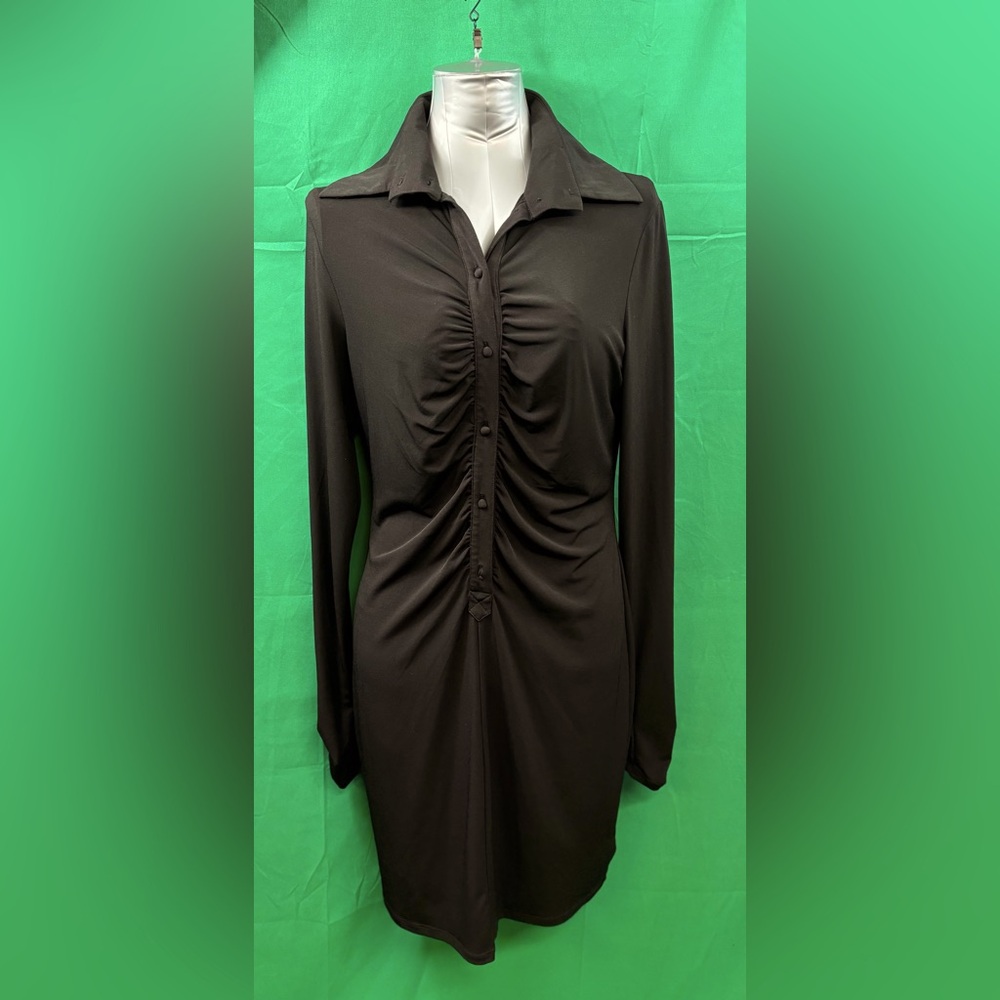 Karl Lagerfeld Dress Women’s Size L Black Button Down